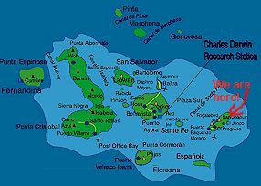 Map of the Galapagos