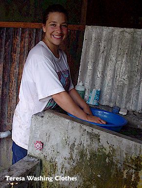 Teresa doing her laundry